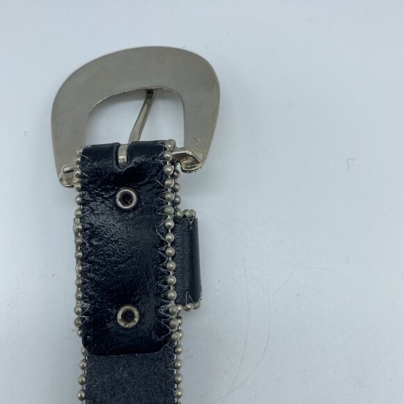 Unbranded Jeweled Genuine Leather Belt Women\'s Size M/L 32 Black main image 7